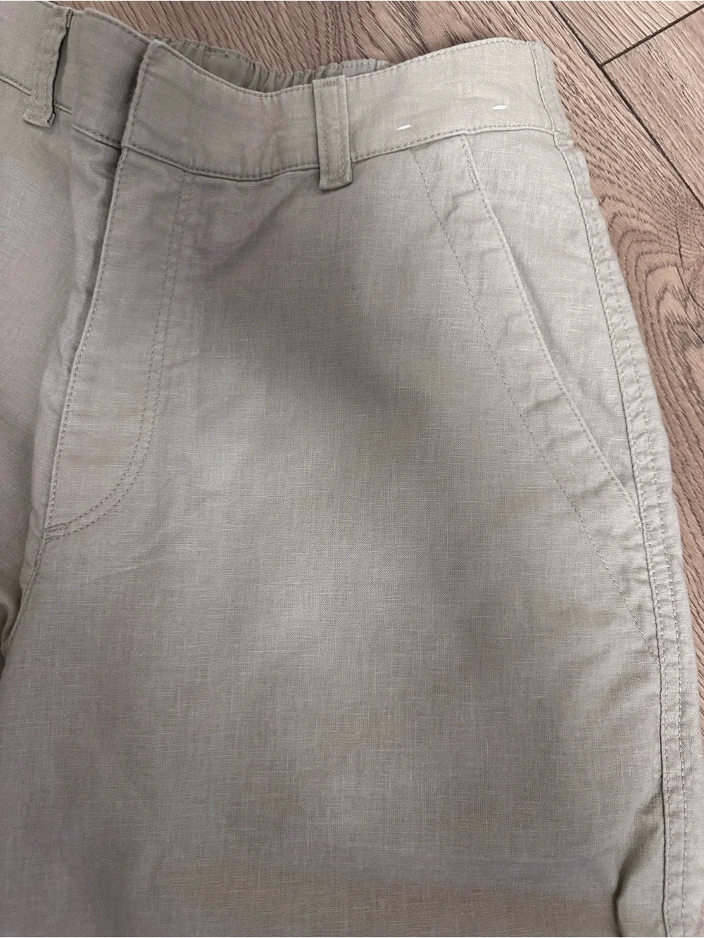 Uniqlo Women's Linen Straight Chino Pants in Light Beige Size XS